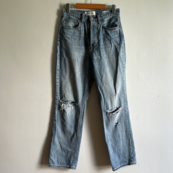 Aritzia Denim Forum The Joni High Rise Loose Straight Leg Distressed Jean - Picture 2 of 11